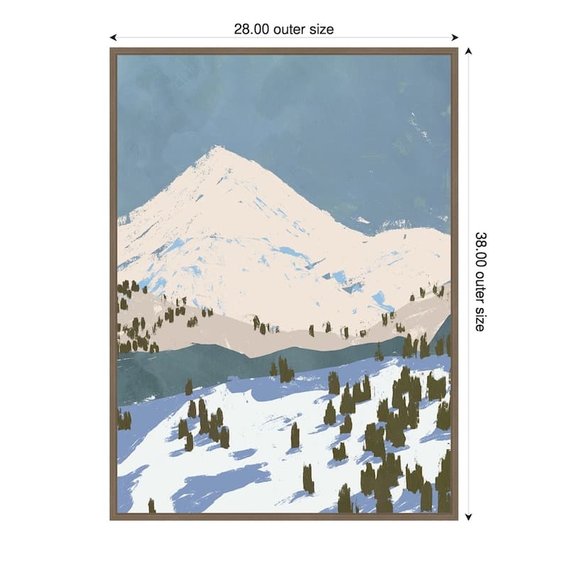 Bunny Slopes II by Jacob Green Framed Canvas Wall Art Print - Sylvie Dark Gold - 28 x 38 in
