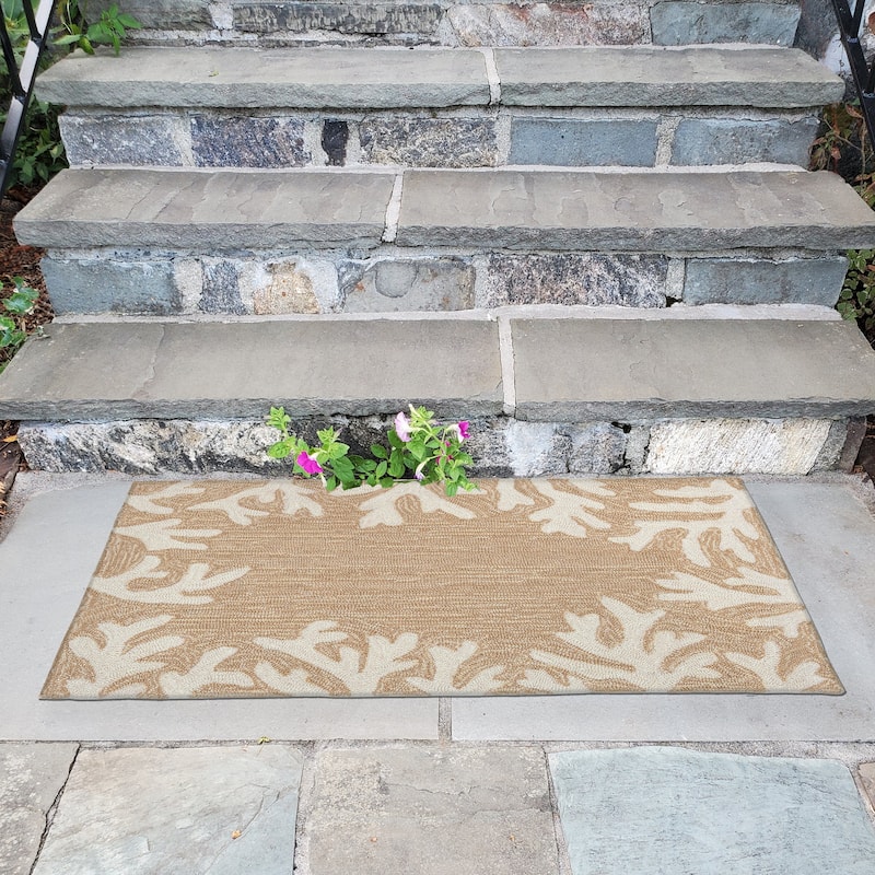 Liora Manne Capri Coral Border Indoor/Outdoor Rug