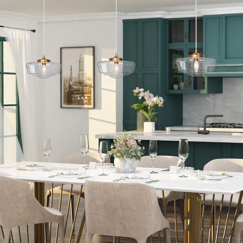 Modern Seeded Glass Mini Pendant Lights Brass Gold Kitchen Island Ceiling Lights
