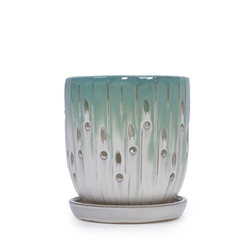 Handmade Planter, Ventilated Design, Saucers for Succulents and Herbs