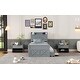 preview thumbnail 32 of 32, Versatility Bed with Storage Headboard, Outlets, Extendable Bed with Twin Trundle with 3 Storage Drawers, Twin Size
