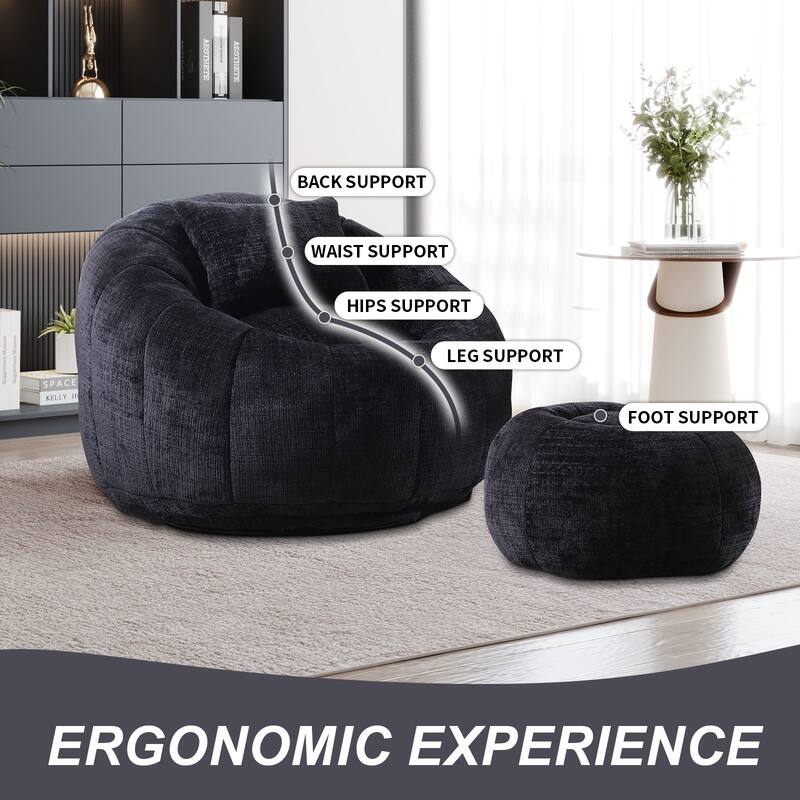 Bean Bag Chairs With Ottoman for Living Room