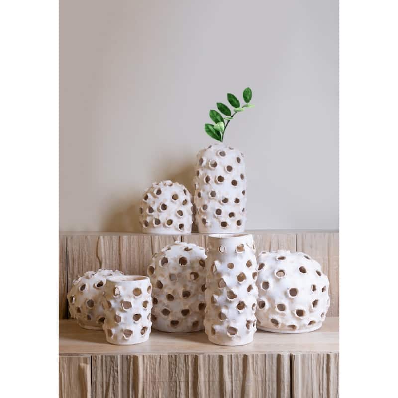 Small Dome Tabletop Clay Accent Decoration - 18" - Cream