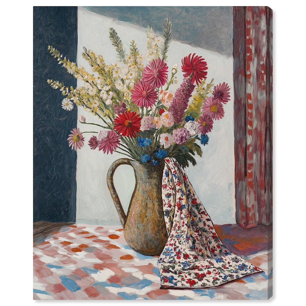 Draped in Flowers Canvas by Art Remedy, Gallery Wrapped