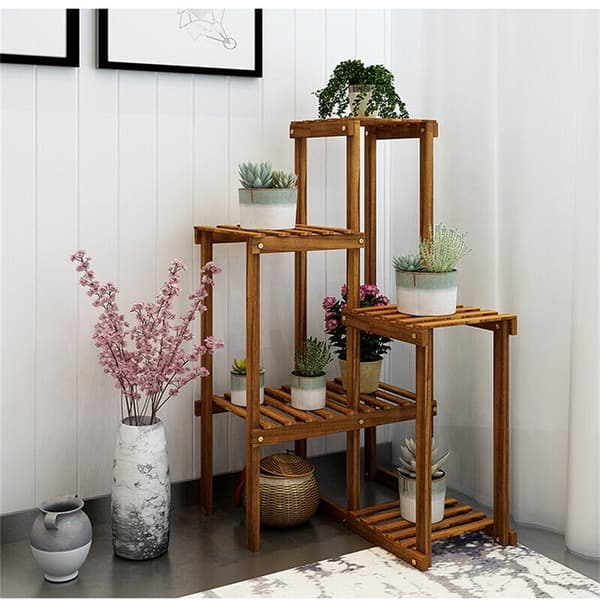 6 Tier Wood Plant Stand Holder Corner Flower Bonsai Display Rack - Bed Bath  & Beyond - 37276890