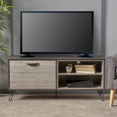 Bijan Mid-Century Modern Two-Toned TV Stand with Hairpin Legs by Christopher Knight Home