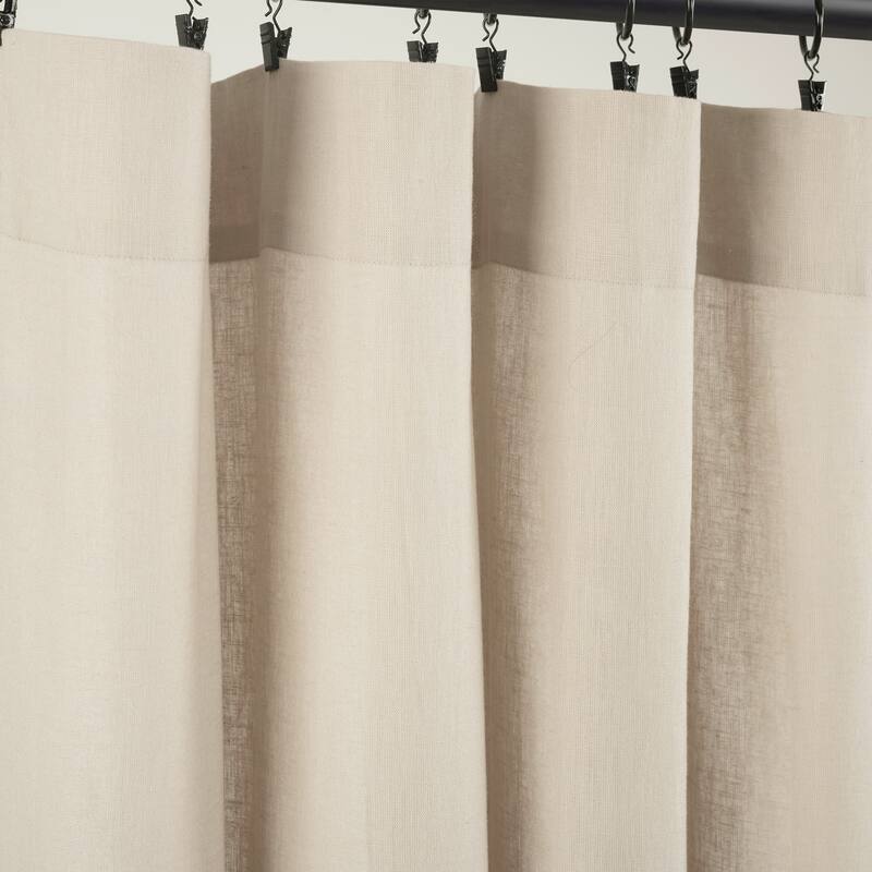Lush Decor Belgian Flax Prewashed Linen Rich Cotton Blend Window Curtain Panel Single