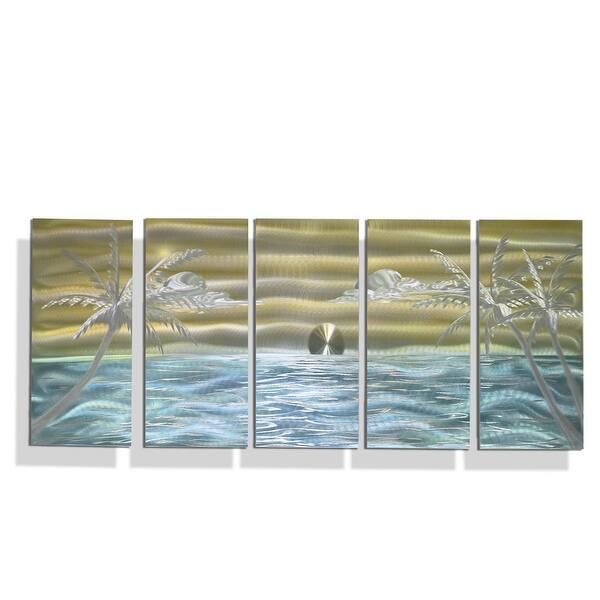 Shop Statements2000 Tropical Metal Wall Art Beach Ocean Painting Decor By Jon Allen Castaway Again Overstock 27747209