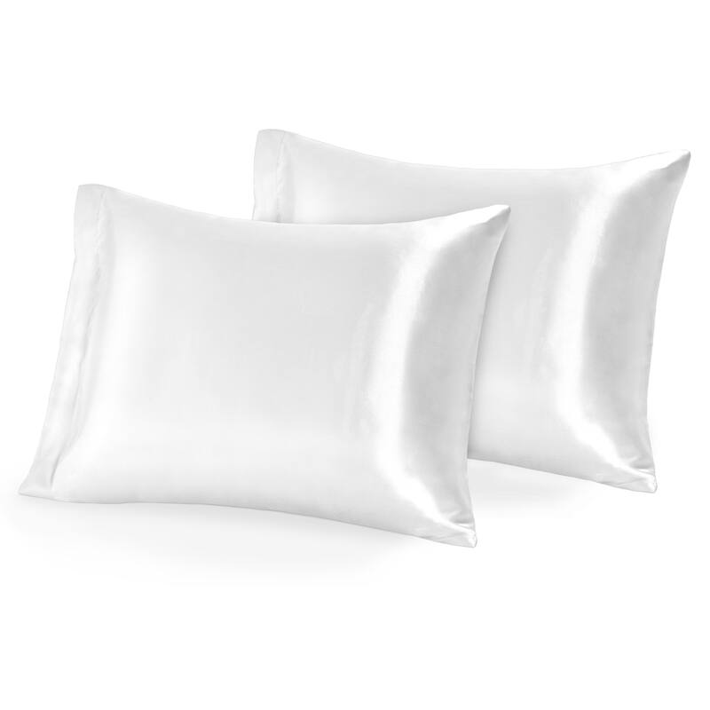 Bare Home Mulberry Silk Pillowcases with Zipper Closure - Set of 2