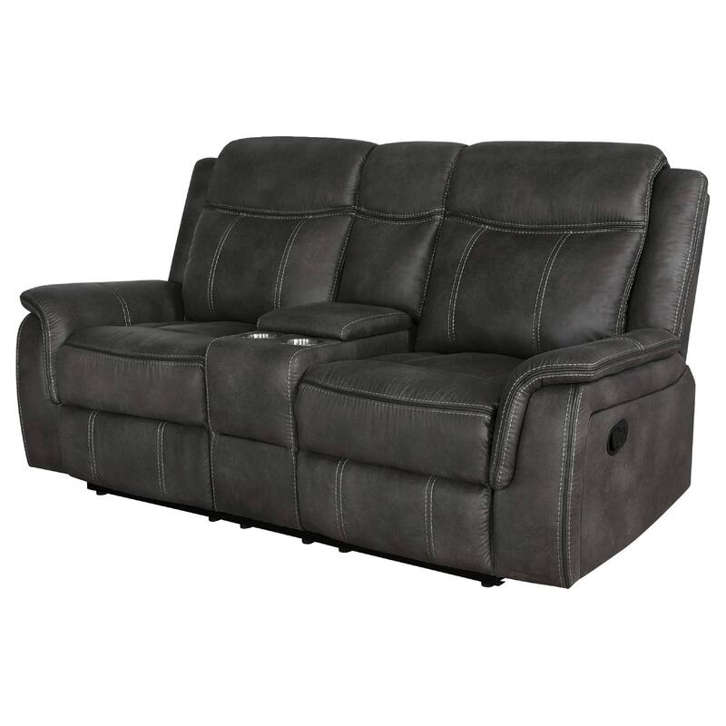 Tom 2pc Manual Reclining Sofa and Loveseat Set, Black Microfiber