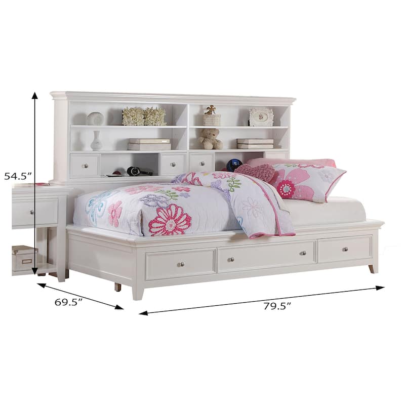Cassidy White Daybed with Bookcase Headboard