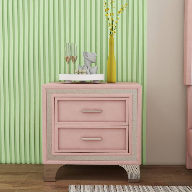 Velvet nightstand - Pink