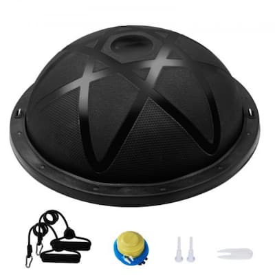 23" Half Balance Ball for Strength, Yoga, Home Gym, with Bands & Pump - 22.8x7.9 inch