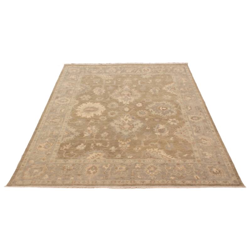 ECARPETGALLERY Hand-knotted Oushak Olive Wool Rug - 8'0 x 9'10