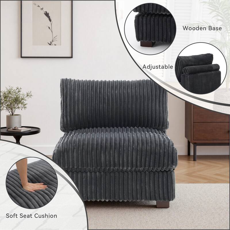 Cotton Flannel corner Sofa Armless Modular Sectional Sofa Seamless Combination