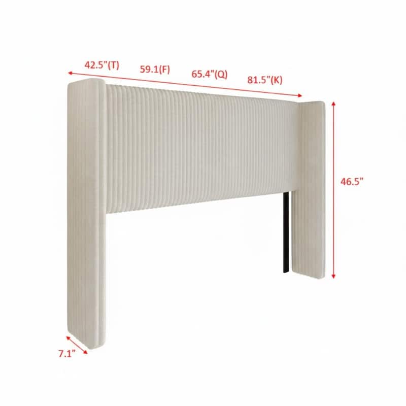 Clayfell Lenox Upholstered Wingback Headboard, Soft Corduroy, Easy to Assemble