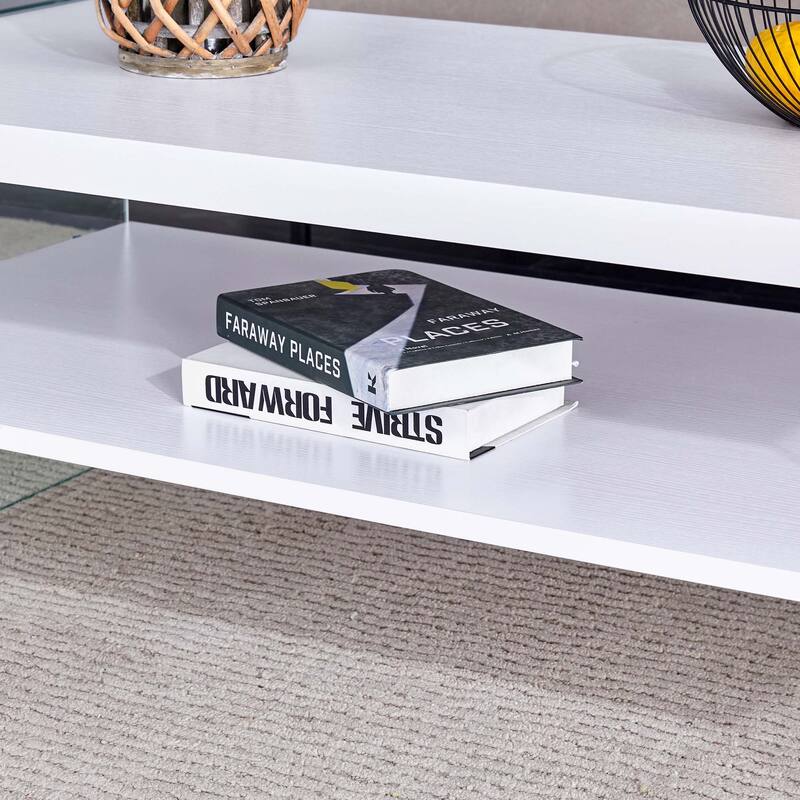 Double layered rectangular coffee table