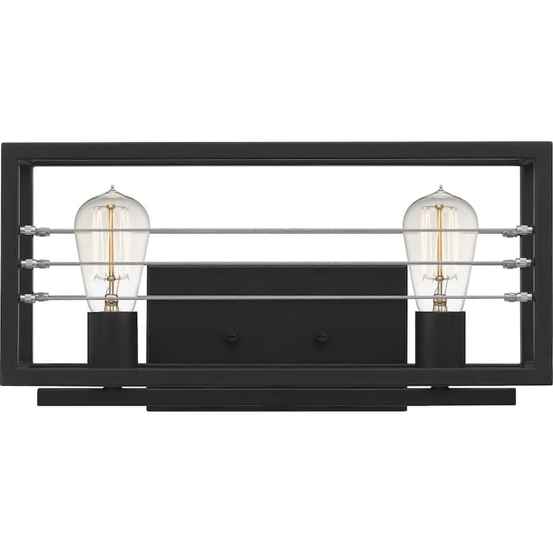 Awendaw 2-Light Bathroom Vanity Light in Matte Black