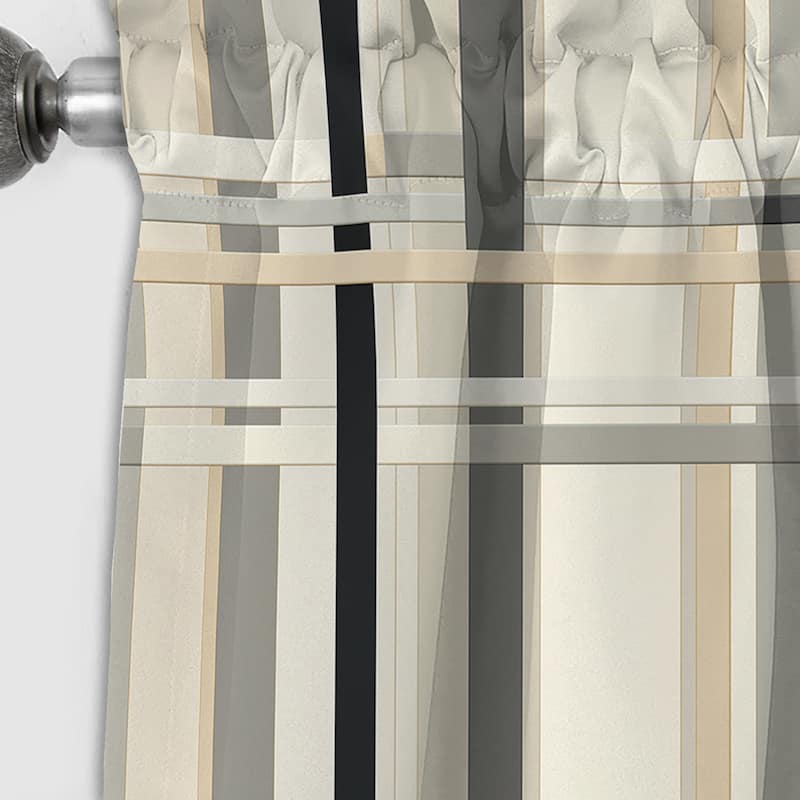 Designart "Balanced Lines" Striped Blackout Curtain For Living Room Décor