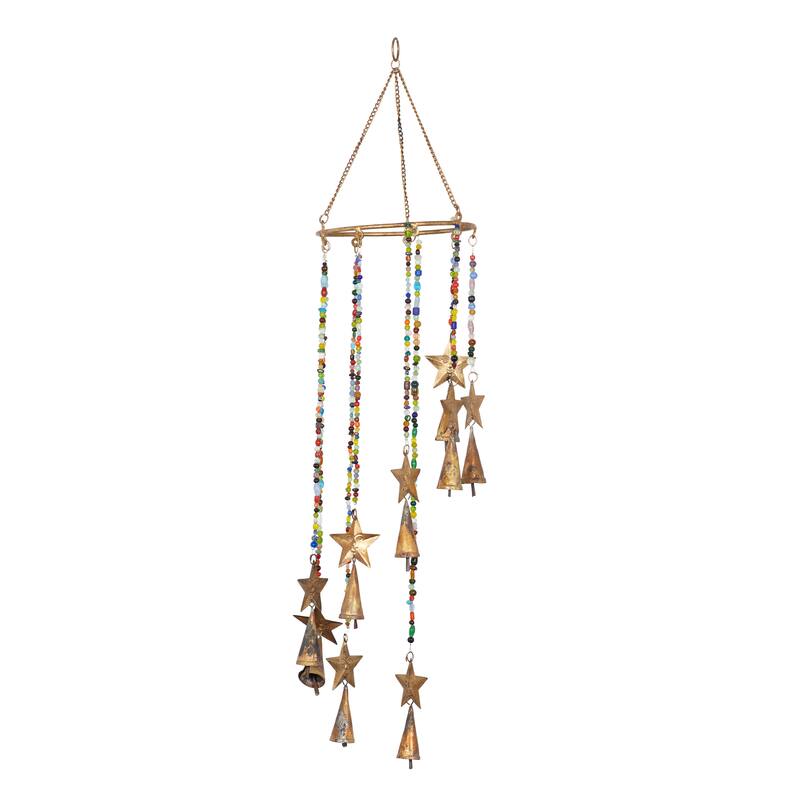Gold Iron Eclectic Windchime 26 x 7 x 7 - 7 x 7 x 26