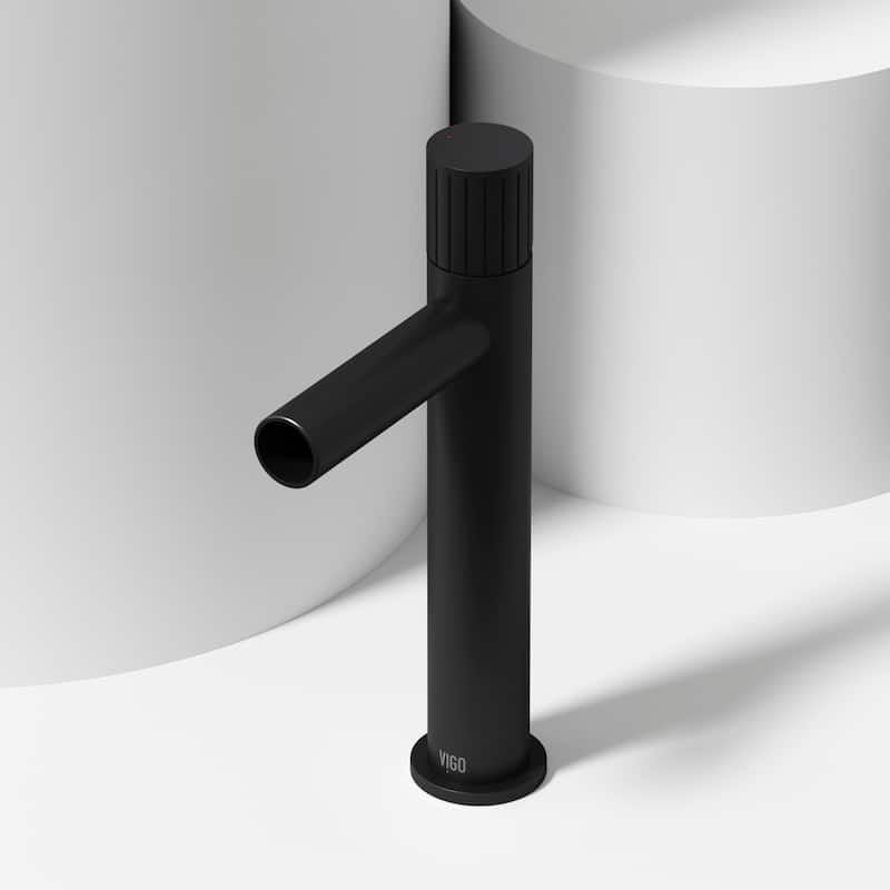 VIGO Ashford 11" H Single Handle Single Hole Vessel Bathroom Faucet - Matte Black