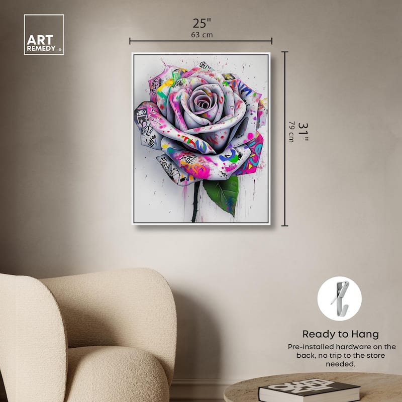 Graffiti Rose Canvas by Art Remedy