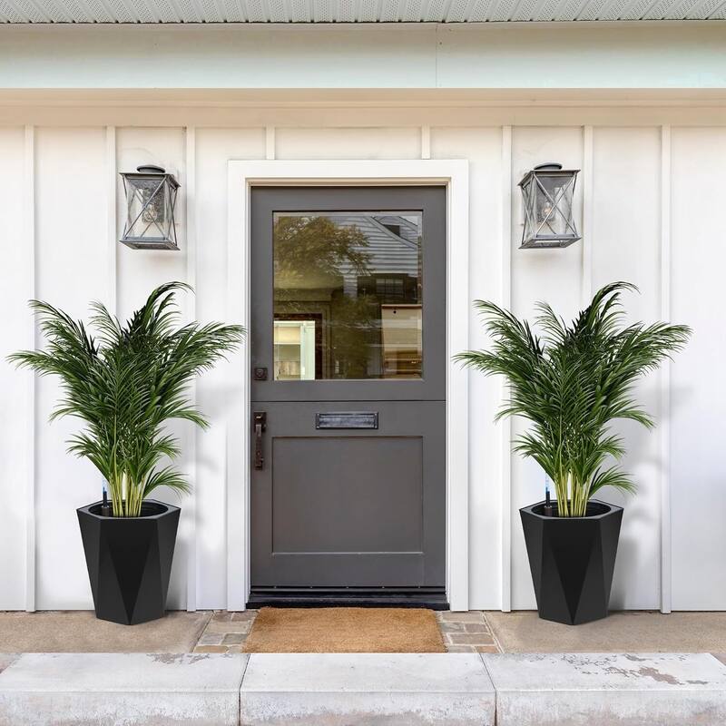 16" Set of 2 Self-Watering Planter Pots for Patio, Porch, Garden, Indoor Outdoor