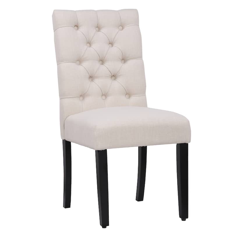 Grandview Tufted Upholstered Linen Fabric Dining Chair