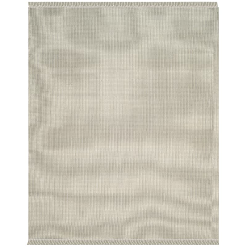 SAFAVIEH, Handmade Montauk Cliff Stripe Flatweave Cotton Fringe Rug - 9' x 12' - Ivory/Green
