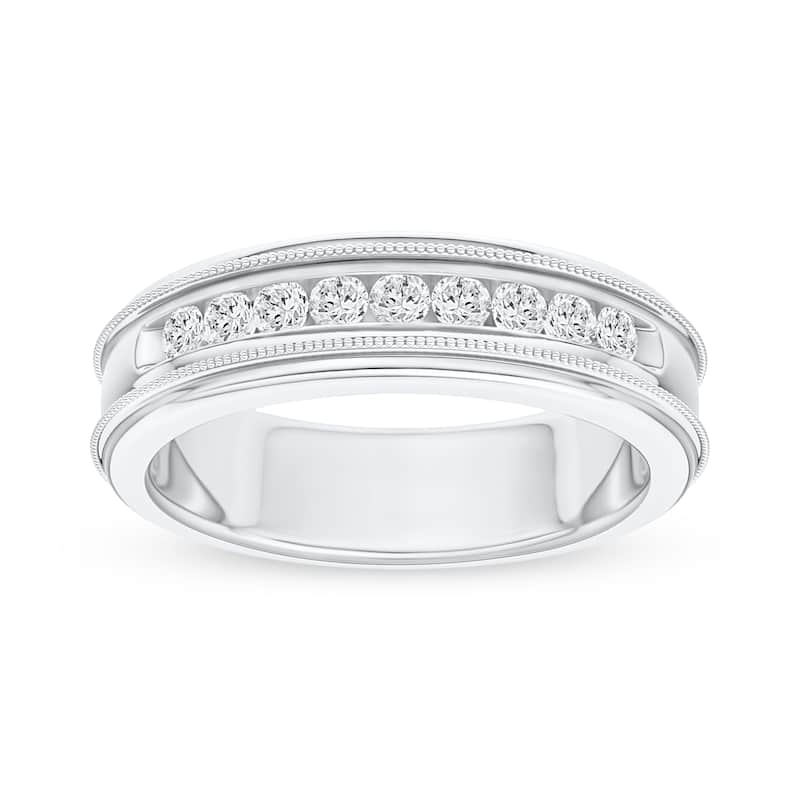 IGI Certified 1/3ct TDW Diamond Wedding Band in 14k White Gold for Men
