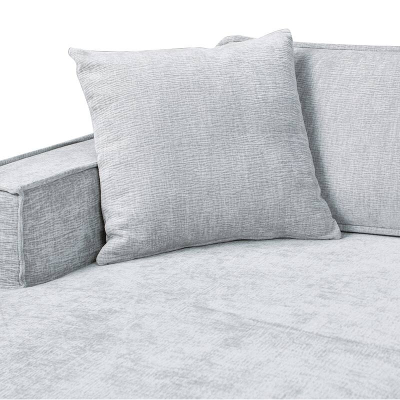 Brenley 110.5" Sofa-in-a-Box Chenille Upholstered Frameless 2-Piece Sectional Sofa