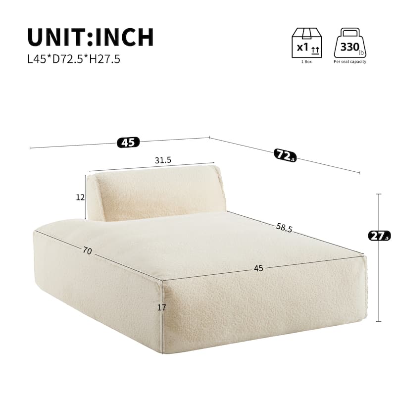 Foam-Filled Modular Sofa Bed - No Assembly Required