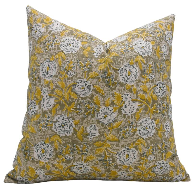 Fabdivine Cotton Handmade Square Vintage Block print pillow cover - Pillow Covers - 16" x 16"