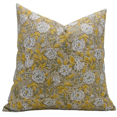 Fabdivine Cotton Handmade Square Vintage Block print pillow cover