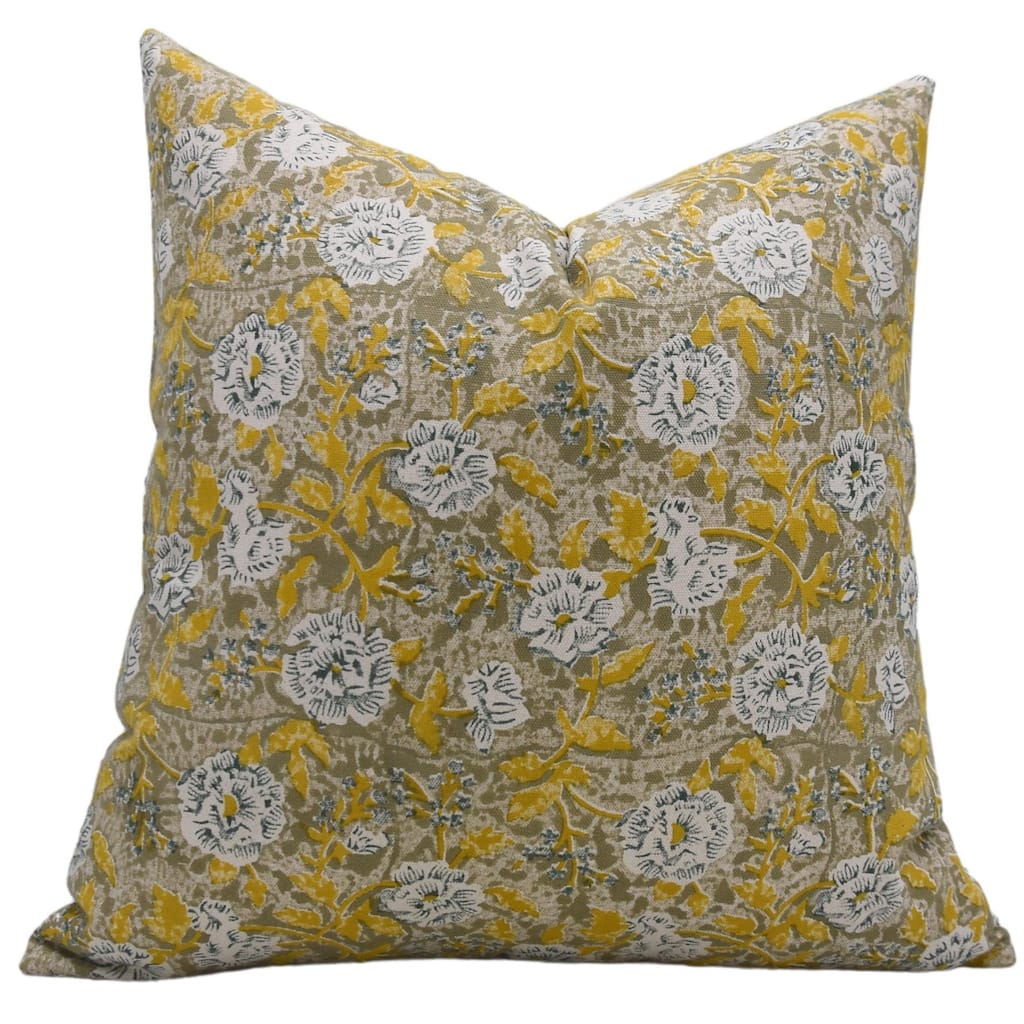 Fabdivine Cotton Handmade Square Vintage Block print pillow cover
