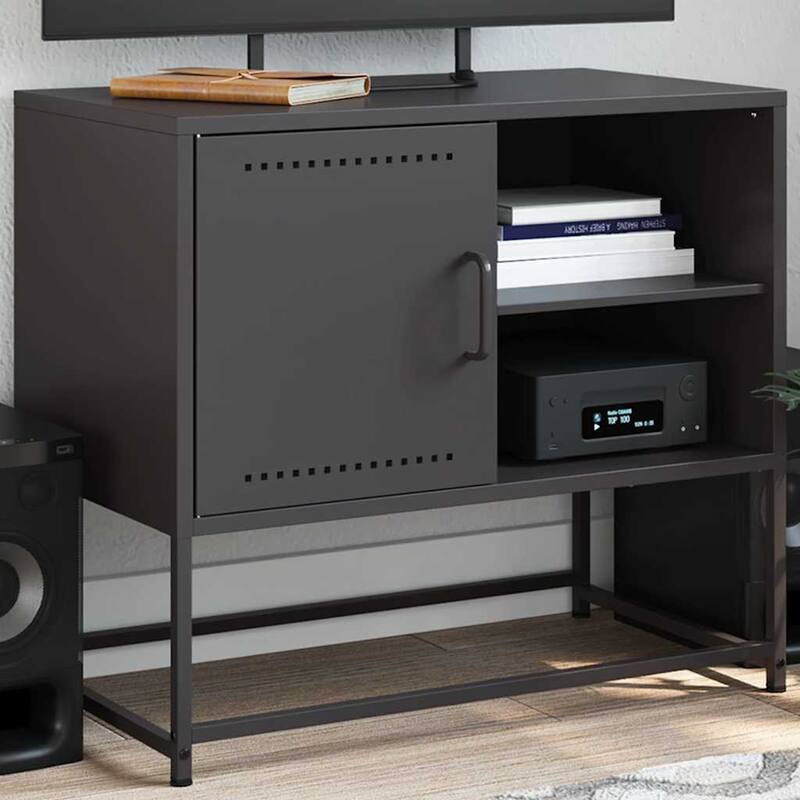 vidaXL TV Stand Entertainment Center Media Unit Living Room Furniture Steel - 15.4 x 26.8 x 23.8