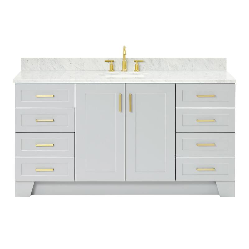 Ariel Q067SCW2OVO Taylor 67" Free Standing Single Basin Vanity Set - Grey - Ash Finish