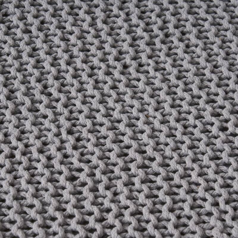 Charming Knitted Foot Stool for Cozy Home Spaces