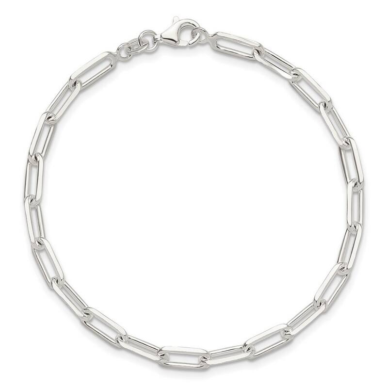 Curata 925 Sterling Silver 7.25" 4.15mm Classic Paperclip Link Bracelet