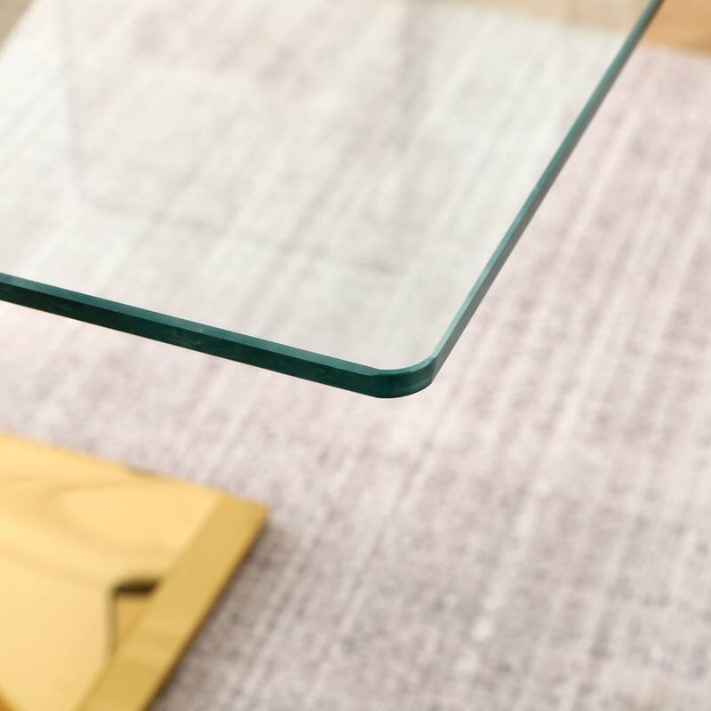 5-Piece Rectangular Dining Table Set for 4 Modern 63" Tempered Glass Kitchen Table with 4 Chairs, Luxury Dining Room Table Set
