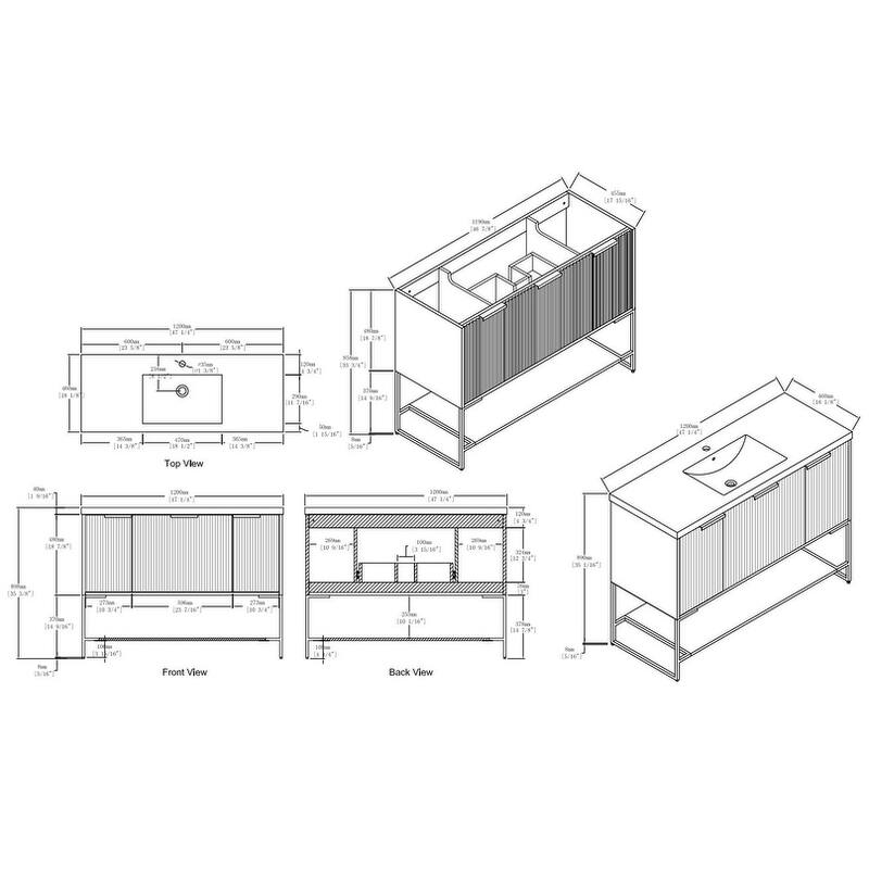 Malwee 24"/30"/48" FreeStanding Bathroom Vanity, Floor Stand Bathroom Vanity with Resin Top,Soft Close Door & Drawer