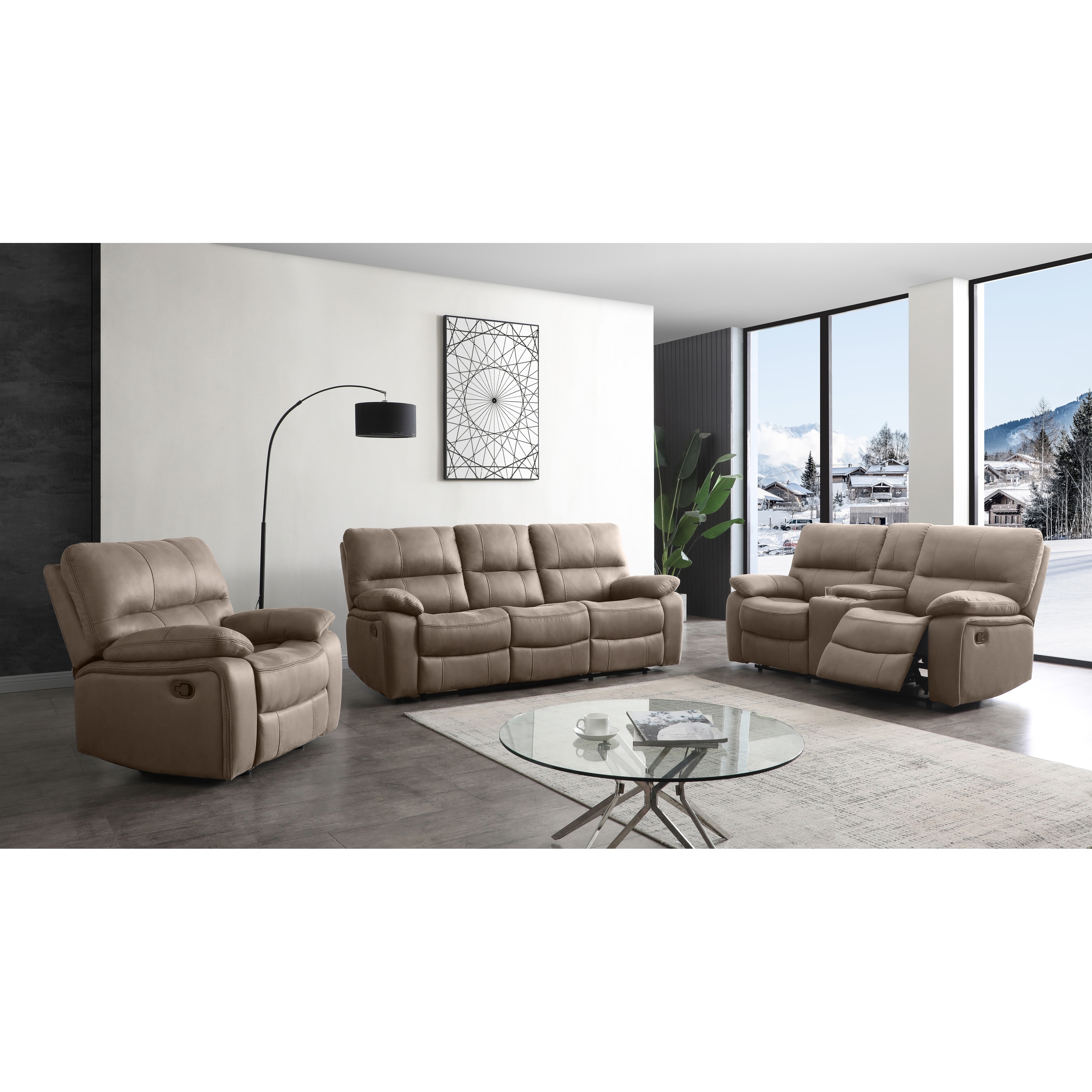 Betsy furniture large microfiber reclining sectional living room sofa 2025