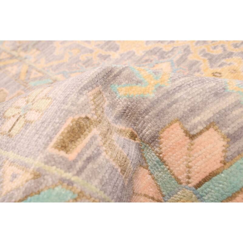 ECARPETGALLERY Hand-knotted Modern Oushak Grey Wool Rug - 10'2 x 13'9