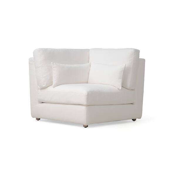 Tamworth Linen Indoor Modern Corner Chair White 40" W x 40" D x 32