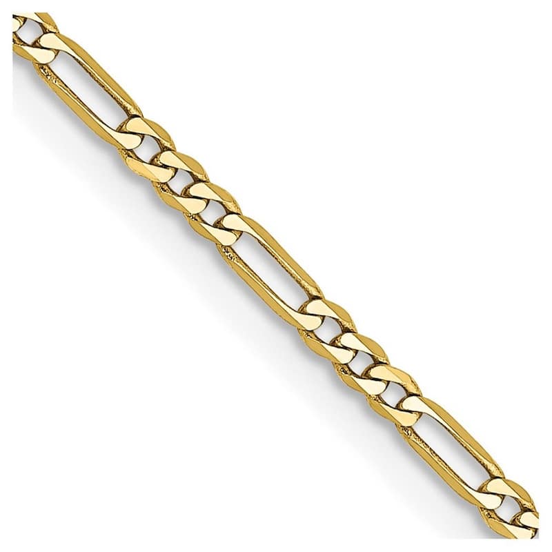 Curata 10k Yellow Gold Solid Lobster Claw Closure 1.75mm Polished Figaro Chain Bracelet - 8 Inch - Lobster Claw