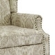 preview thumbnail 9 of 85, 2 Set Transitional Patterned Wingback Accent Chairs with NailHead