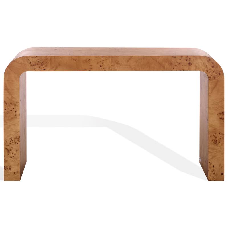 SAFAVIEH Couture Tessly Burl Veneer Console Table - 54"W x 15"D x 32"H - Walnut Burl