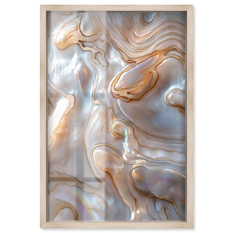Fluid Preciousness I Shadowbox by Art Remedy - Natural - 30" x 45"