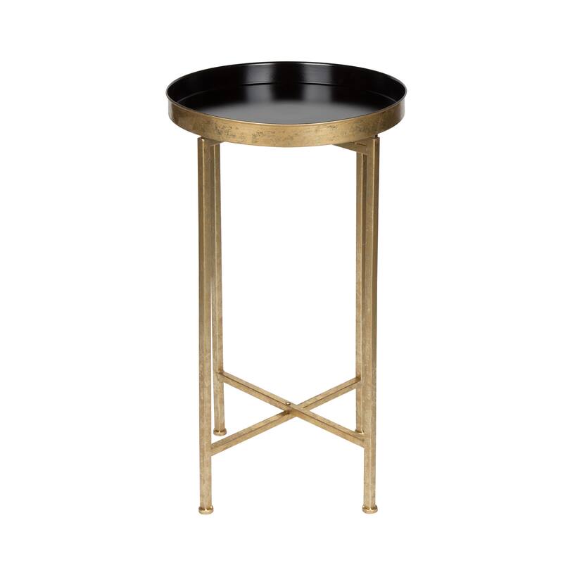 Kate and Laurel Celia Round Foldable Metal Accent Table - 14x14x26