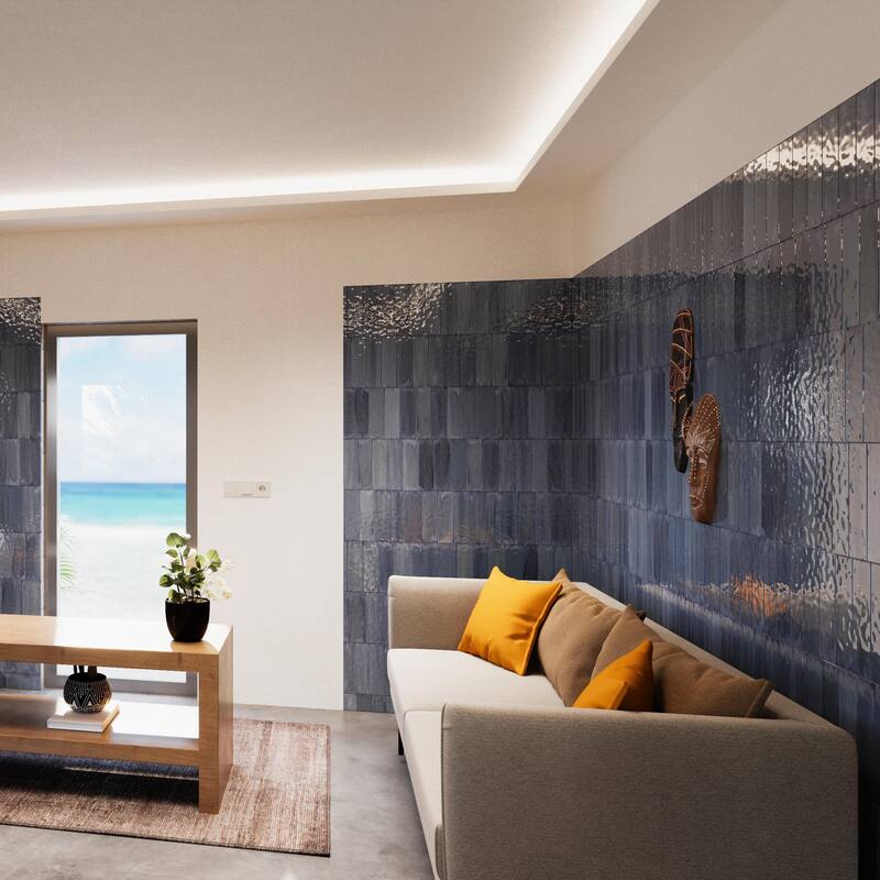 Merola Tile Luca Marine 3-1/8" x 12-3/8" Ceramic Wall Tile